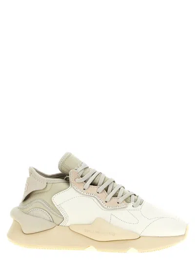 Y-3 Two-tone Fabric And Leather  Kaiwa Sneakers In White