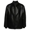 Y-3 Black Loose-fit Faux-leather Bomber Jacket In Black