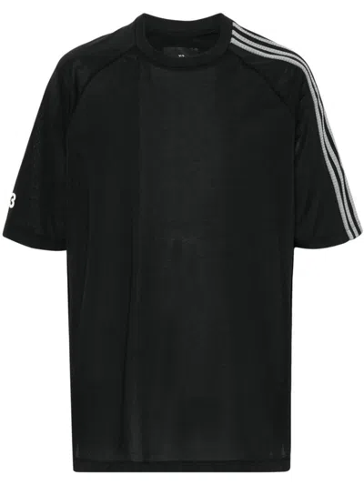 Y-3 Adidas Logo Cotton Blend T-shirt In Black