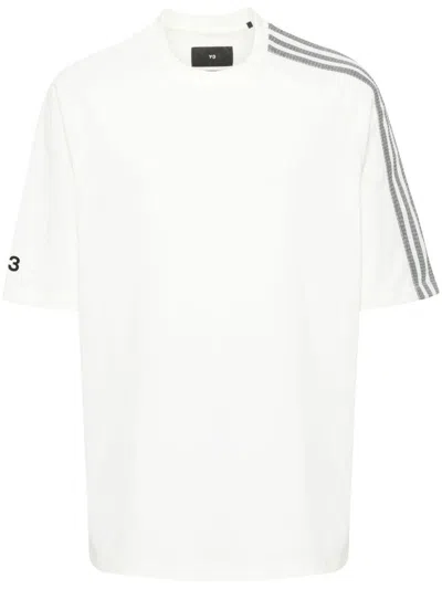 Y-3 Adidas Logo Cotton Blend T-shirt In White