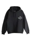 Y-3 Graphic-print Black Cotton Hoodie With Drawstring Hood In Black