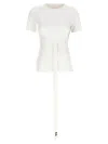 Y-3 Crew Neck T-shirt With Waist Tie And Side Stripe