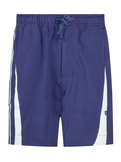 Y-3 Adidas M French Terry Cutline Shorts In Blue