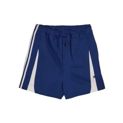 Y-3 Y 3 Blue Cotton Shorts With Side Stripes