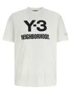 Y-3 Logo Printed Crew Neck T-shirt In White