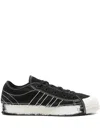 Y-3 Nizza Canvas Low-top Sneakers With Brushstroke Detail In Black