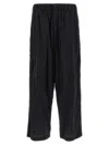 Y-3 Adidas Black Baggy Pants With Side Bands  In Black