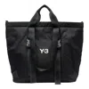 Y-3 Spacious Tote Bag With Leather Straps And Embossed Logo In Black