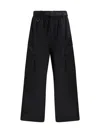 Y-3 Pleated-details Cargo Trousers In Black