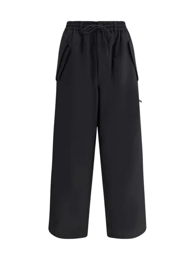 Y-3 Wool Straight-leg Pants In Black