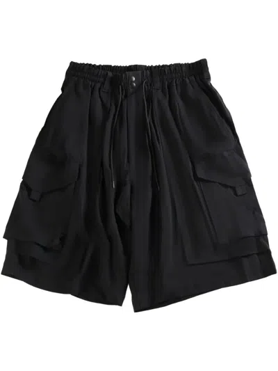 Y-3 Adidas Rayon Twill Cargo Shorts Clothing In Black