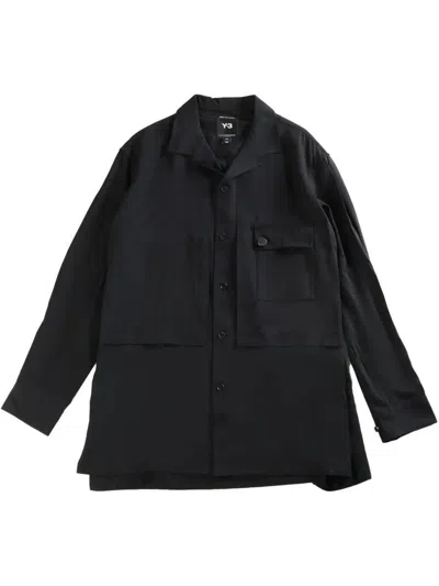 Y-3 Adidas Rayon Twill Shirt In Black