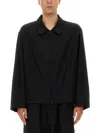 Y-3 Boxy Black Wool Jacket With Minimalist Design In Black