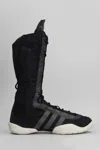 Y-3 Regu Boot Sneakers In Black Suede And Fabric In Black