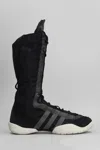 Y-3 Regu Boot Sneakers In Black Suede And Fabric In Black