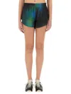 Y-3 Printed Elastic Waistband Lightweight Shorts In Blue