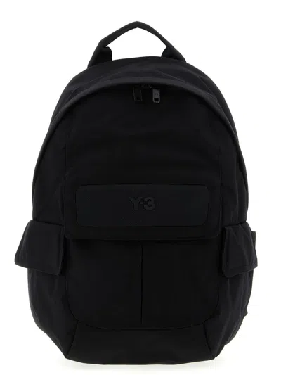 Y-3 Adidas Small Logo Pocket Backpack In Black