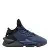 Y-3 Navy Blue Lace-up Sneakers With Chunky Rubber Sole In Blue