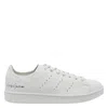 Y-3 White Leather Sneakers With Rounded Toe And Lace-up Closure In White