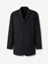 Y-3 Button-fastening Besom-pocket Jacket In Black