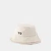 Y-3 Adidas Strp Bucket Hat In White