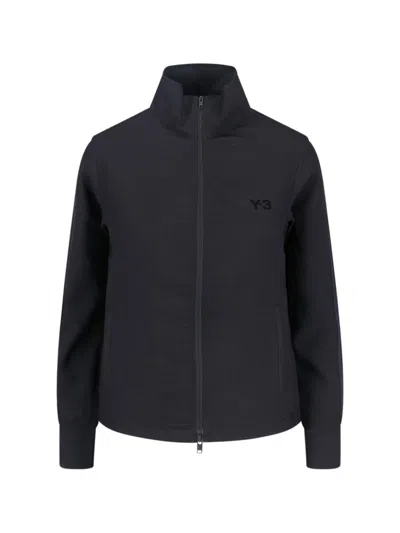Y-3 Logo Zip Sweatshirt In Black