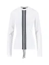 Y-3 Three-stripes Long-sleeved T-shirt In White