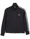 Y-3 3-stripes Logo Zipped Jacket In Black