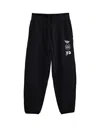 Y-3 Relaxed Fit Black Track Pants With Graphic Print And Zippered Pockets In Black