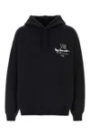 Y-3 Graphic-print Black Cotton Hoodie With Drawstring Hood In Black