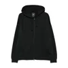 Y-3 Relaxed-fit Black Hoodie With Subtle Front Logo And Side Pockets In Black