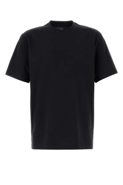 Y-3 Adidas Y 3 Black Cotton T Shirt With Logo