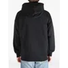 Y-3 Graphic-print Black Cotton Hoodie With Drawstring Hood In Black