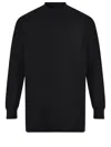 Y-3 Black Mock-neck Long-sleeve Cotton T-shirt In Black