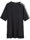 Y-3 Adidas Black T-shirt With White Stripe Design In Black
