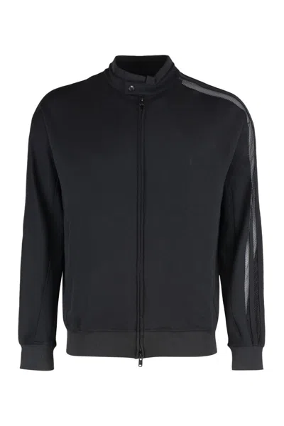 Y-3 Adidas Techno Fabric Full-zip Sweatshirt In Black