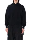 Y-3 Oversized Terry Hoodie With Ribbed Cuffs In Black
