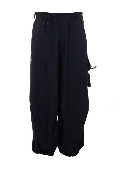 Y-3 Sport Uniform Wide Cargo Trousers In Black
