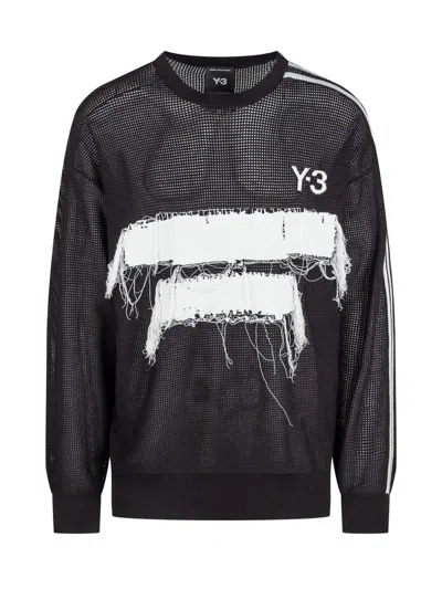 Y-3 Roundneck Graphic Sweater In Black