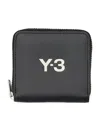 Y-3 Adidas Logo Zip Wallet In Black