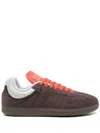 Y-3 Adidas X Dingyun Zhang Samba Sneakers In Brown Oxide/brown Oxide/surf Red