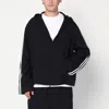 Y-3 Adidas  3-stripes Black Zip/cardigan In Black