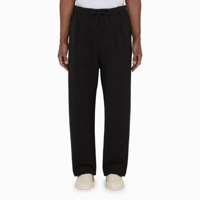 Y-3 Black And White Track Trousers With Logo