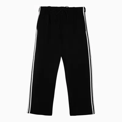 Y-3 Adidas  And White Track Trousers With Logo In Black