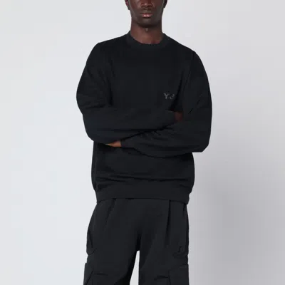 Y-3 Adidas Y 3 Black Crewneck Sweatshirt With Logo