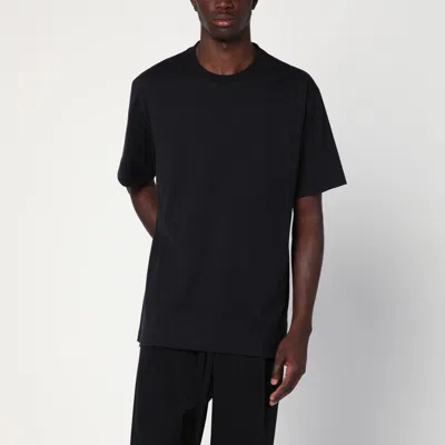 Y-3 Adidas Back Print Short Sleeved Cotton T-shirt Clothing In Black