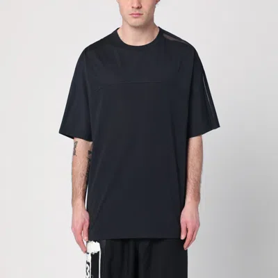 Y-3 Adidas Back Print Short Sleeved Cotton T-shirt Clothing In Black