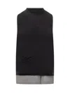 Y-3 Embossed-logo Knitted Vest In Black