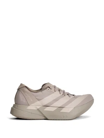 Y-3 Adios Pro 4 Striped Leather Sneakers In Neutral
