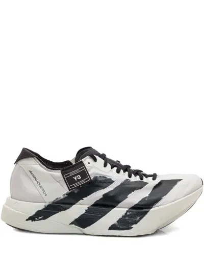 Y-3 Graphic Stripes Adizero Adios Pro 4 Sneaker Men In White